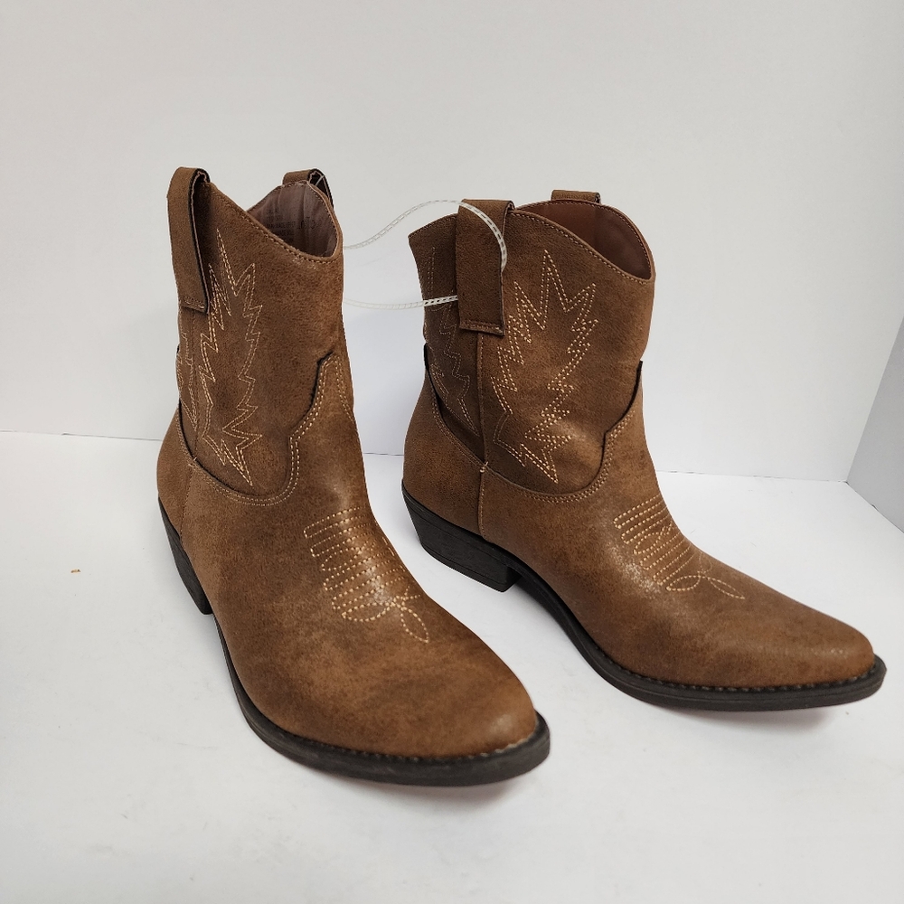 Me Too Brown Women's Western Ankle Boots Cowgirl/Cowboy Style Sz 7.5 - Picture 2 of 7